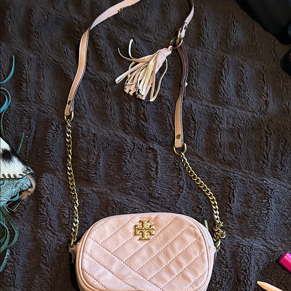 Tory Burch Blush Quilted Crossbody Bag